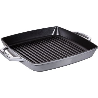 STAUB Kwadratowa patelnia żeliwna grillowa z dwoma uchwytami 33 cm, grafit 40511-785-0