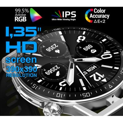 7. Smartwatch  Rubicon RNCE88-2 Czarny- Czarny Pasek Silikonowy + Czarna Bransoleta