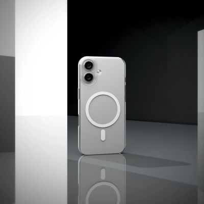 9. Etui Puro Lite Mag TPU+PC kompatybilne z MagSafe na iPhone 17 - przezroczyste z białym pierścieniem