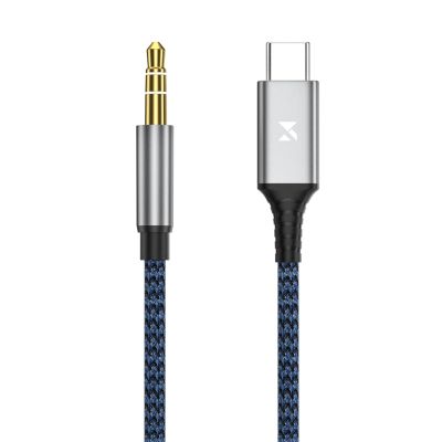 3. Kabel Wozinsky WAK-CJ USB-C do mini jack 3.5 mm adapter DAC 1 m - szary