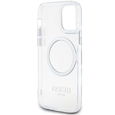7. Etui Guess Metal Outline Magsafe na iPhone 12 / iPhone 12 Pro - srebrne