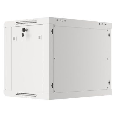 11. Szafa instalacyjna Rack wisząca 19" 9U 600x450 szara drzwi metalowe LANBERG (Flat Pack)