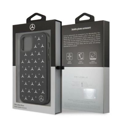 8. Etui Mercedes Silver Stars Pattern na iPhone 12 Pro Max - czarne