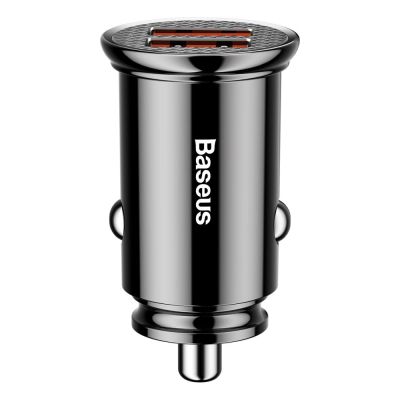 2. Baseus Circular inteligentna ładowarka samochodowa 2x USB QC3.0 Quick Charge 3.0 SCP AFC 30W czarny (CCALL-YD01)