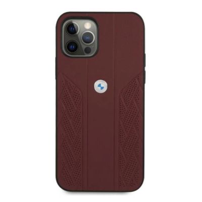 3. Etui BMW Leather Curve Perforate na iPhone 12 Pro Max - czerwone