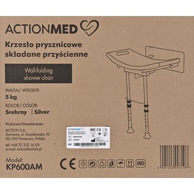 24. Krzesło prysznicowe składane przyścienne