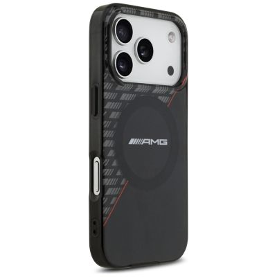 4. Etui Mercedes AMG IML Double Layer Rhombs MagSafe na iPhone 18 Pro / 17 Pro - czarno-czerwone