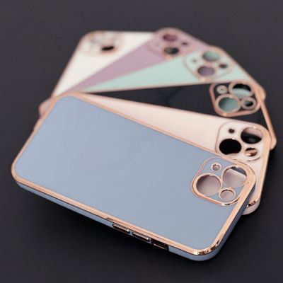 5. Lighting Color Case etui do Samsung Galaxy A13 5G żelowy pokrowiec ze złotą ramką biały