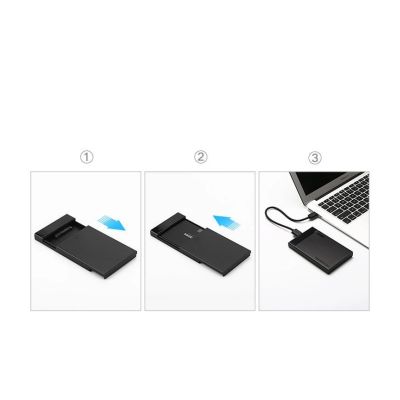 21. Ugreen kieszeń na dysk HDD SSD obudowa dysku SATA 2,5'' USB 3.2 Gen 1 (5 Gbps) micro USB SuperSpeed + kabel 0,5 m czarny (US221 30848)