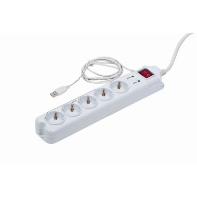 3. Gembird PCW-MS2G ochrona przeciwprzepięciowa Biały 5 x gniazdo sieciowe 250 V 1,8 m