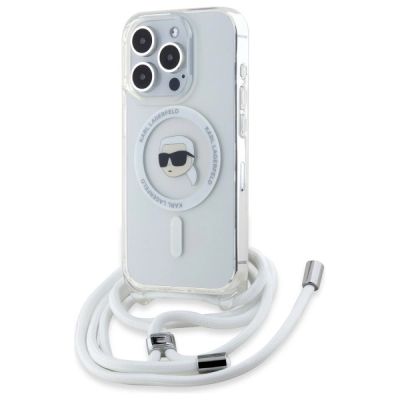 Etui Karl Lagerfeld Crossbody IML Karl Head Magsafe na iPhone 16 Pro - przezroczyste