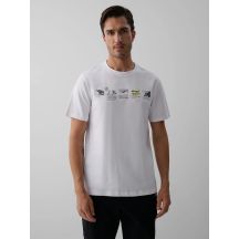 T-shirt regular z nadrukiem męski 4F 4FKAW26TTSHM4476-10S