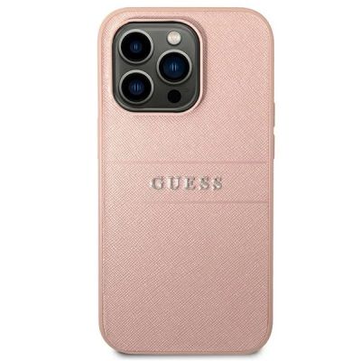 3. Etui Guess Saffiano Strap na iPhone 14 Pro Max - różowe