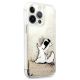 4. Etui Karl Lagerfeld Liquid Glitter Choupette Fun na iPhone 13 / 13 Pro - przezroczysto-złote