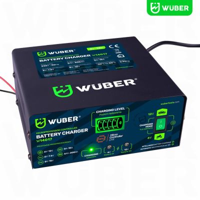 3. Prostownik mikroprocesorowy 6-12V 15A + ładowarka do akumulatora W14017 WUBER