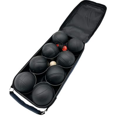 7. KULE DO GRY 8 SZT- BOULE PETANQUE CZARNE POKROWIEC ENERO PRO