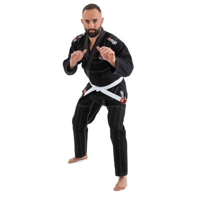 4. Kimono / GI do treningu BJJ - Czarne DBX ELITE A0 + PAS A0
