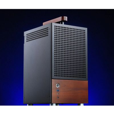 28. Obudowa Jonsbo T6, Mini-Tower, Mini-ITX, Tempered Glass, Holz - czarna