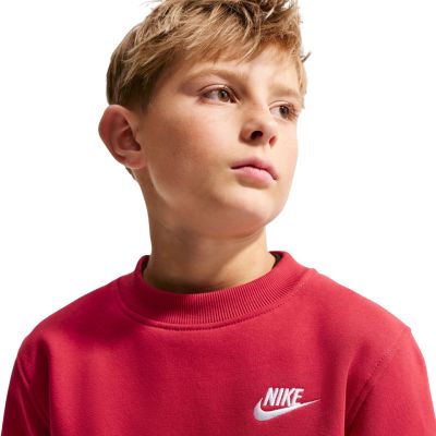 4. Bluza dla dzieci Nike Sportswear Club Fleece czerwona FD3006 608
