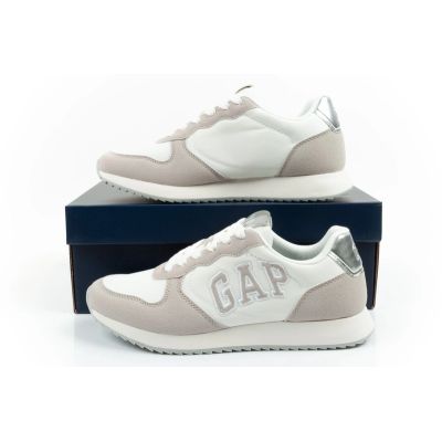10. Gap buty damskie sportowe Nashville Arch Logo sneakersy modne wygodne białe beżowe