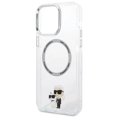6. Etui Karl Lagerfeld Iconic Karl&Choupette Magsafe na iPhone 13 Pro Max - przezroczyste