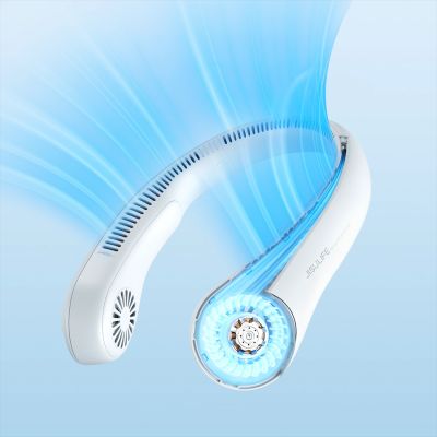 3. Wentylator Jisulife Neck Fan 3 4000mAh na szyję przenośny wiatraczek - szary