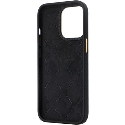 7. Etui Guess 4G Silicone Logo Strass na iPhone 13 Pro Max - czarne