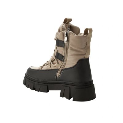 4. Lee Cooper buty zimowe damskie beżowe ocieplane botki na zamek