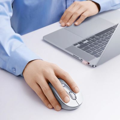 6. Mysz bezprzewodowa Baseus F02 ergonomiczna USB 2.4GHz - biała