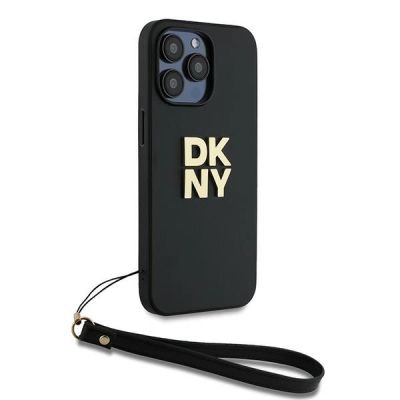 3. Etui DKNY Wrist Strap Stock Logo na iPhone 14 Pro Max - czarne