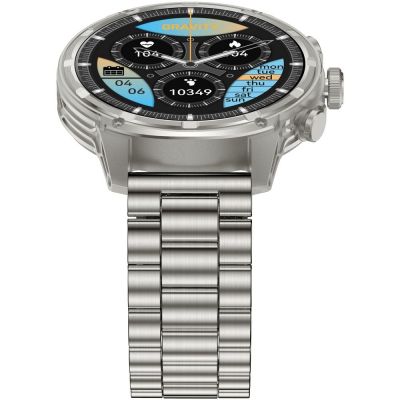 8. Smartwatch Gravity Srebrny Pasek + Bransoleta GT41-3