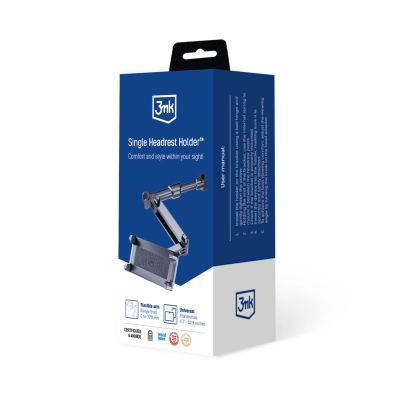 3. Uchwyt 3mk Single Headrest Holder samochodowy do telefonu na zagłówek pojedynczy - czarny