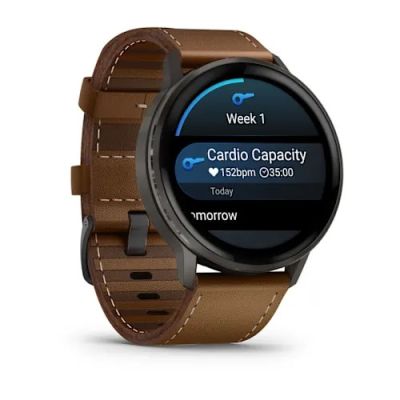 3. Garmin Venu 4 3,56 cm (1.4") AMOLED 45 mm Cyfrowy 454 x 454 px Ekran dotykowy Czarny Wi-Fi GPS