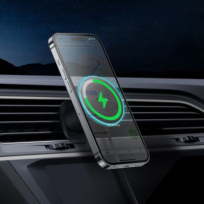 9. Uchwyt Baseus CW01 samochodowy na iPhone z ładowarką indukcyjną 15W na kratkę nawiewu - czarny