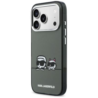 2. Etui Karl Lagerfeld IML Karl & Choupette Peekaboo Logo MagSafe na iPhone 17 Pro - czarne