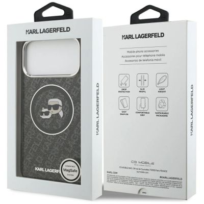 8. Etui Karl Lagerfeld IML Glitter Karl&Choupette Heads Logo MagSafe na iPhone 17 Pro Max - czarne