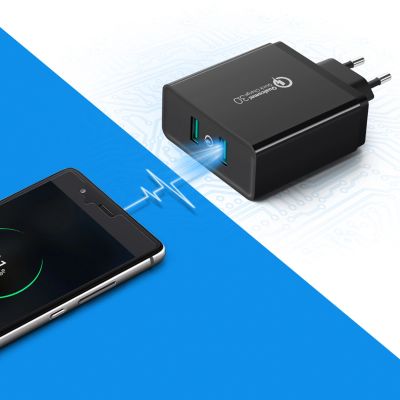 6. Ugreen ładowarka sieciowa 2xUSB-A 36W QC3.0 czarna (CD161)