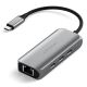 3. Satechi 4-In-1 USB-C Hub - hub do urządzeń mobilnych USB-C (3x USB-C 3.2 gen2 10Gbps, 2.5 Gigabit Ethernet) (space gray)