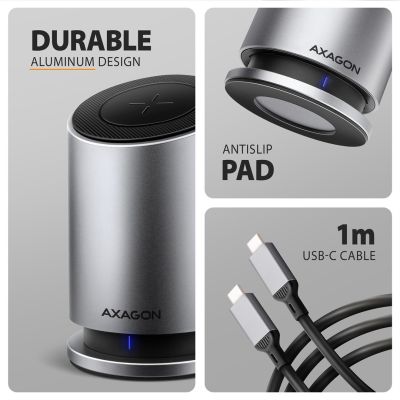 6. Axagon HMC-WL9 stacja dokująca Przewodowa USB 3.2 Gen 2 (3.1 Gen 2) Type-C Szary