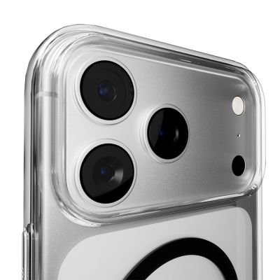 9. Etui Puro Lite Mag TPU+PC kompatybilne z MagSafe na iPhone 17 Pro - przezroczyste z czarnym pierścieniem