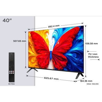 22. TCL S5L 40S5L Telewizor 101,6 cm (40") Full HD Smart TV Wi-Fi Czarny 300 cd/m2