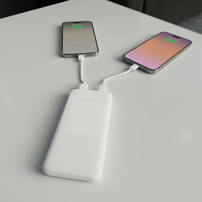 7. Powerbank Puro DAILY 10 PLUS 10000mAh 2x USBA / 1x USB-C 22.5W - biały