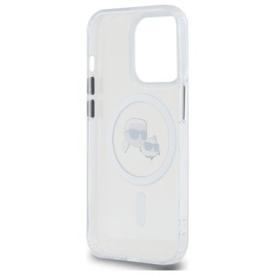 7. Etui Karl Lagerfeld IML Metal Karl & Choupette Head MagSafe na iPhone 14 Pro Max - białe
