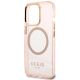 6. Etui Guess Gold Outline Translucent MagSafe na iPhone 13 Pro / iPhone 13 - różowe