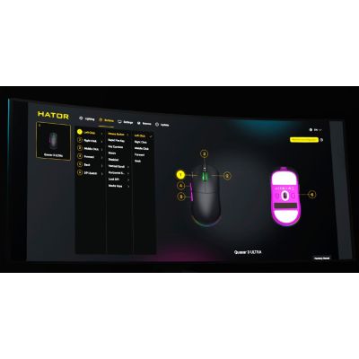 20. HATOR Quasar 3 Ultra 8K Wireless myszka Gaming Oburęczny RF Wireless + Bluetooth + USB Type-A Optyczny 30000 DPI