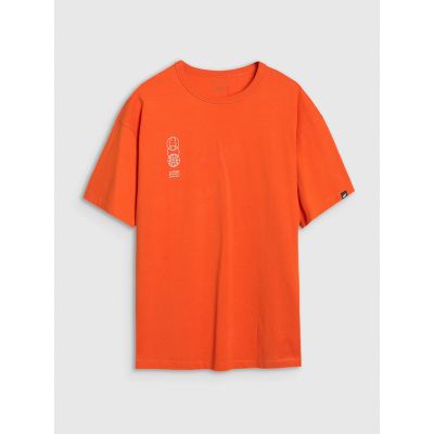 4. T-shirt oversize z nadrukiem męski 4F 4FRSS25TTSHM2652-70S