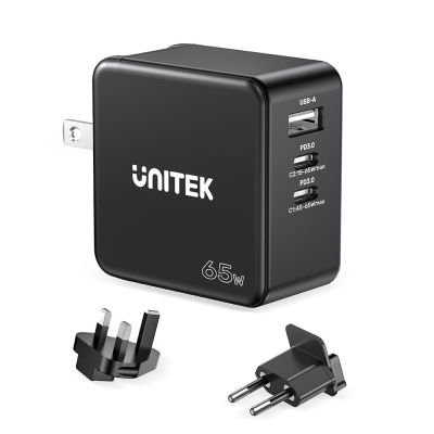 4. UNITEK ŁADOWARKA GAN, PD 65W 2X USB-C, USB-A