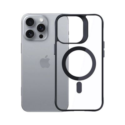 13. Etui 3mk Satin Armor MagCase z MagSafe iPhone 16 Pro Max - przezroczyste z czarną ramką