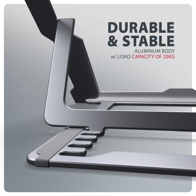 9. Axagon STND-LAG Laptop-Ständer, höhenverstellbar, faltbar, Aluminium Podstawka pod notebooka i tablet Szary 43,9 cm (17.3")