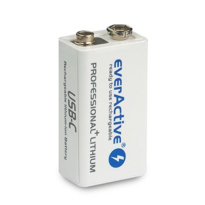 2. EVERACTIVE AKUMULATOREK 6F22/9V LI-ION 550 MAH Z USB TYP C EVHR22-550C